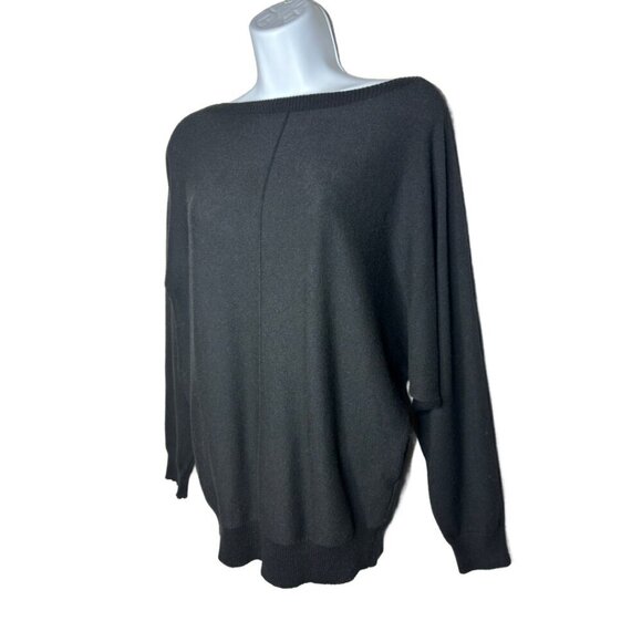 Makarthy Sz S/M Cashmere Blend Dolman Sleeve Blouse Top, Black (1381) - Picture 2 of 4